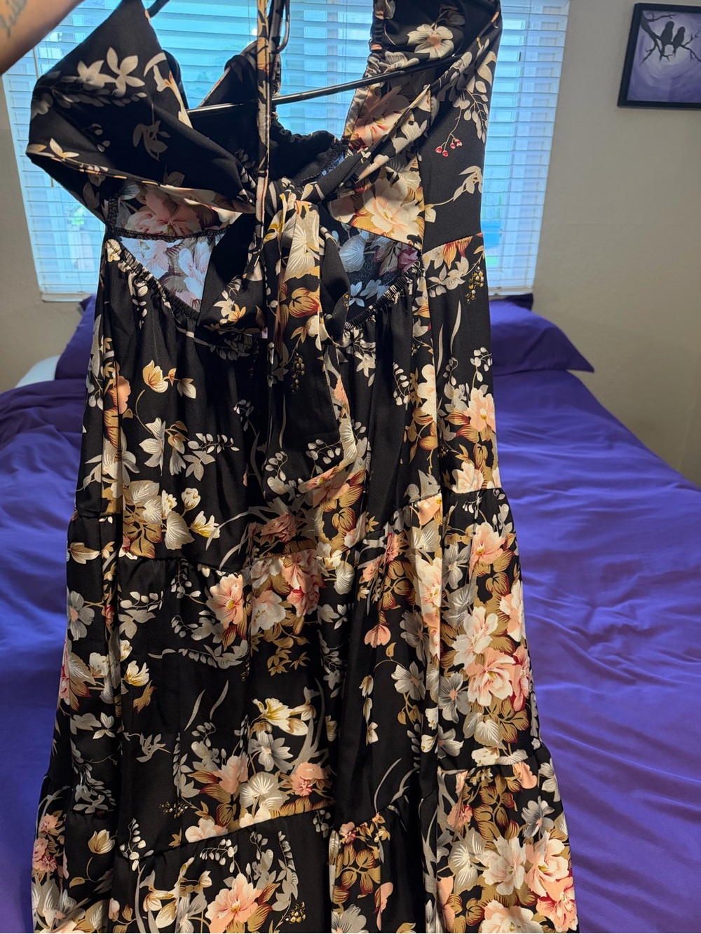 SHEIN Black Floral High Low Dress - Picture 6 of 6